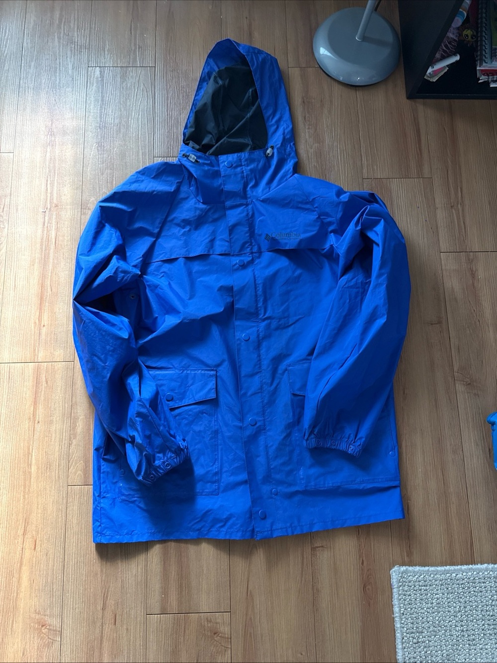 Vintage Columbia RM0120 Blue Rain Jacket - 2001 Fall- King Star Zipper - Size M